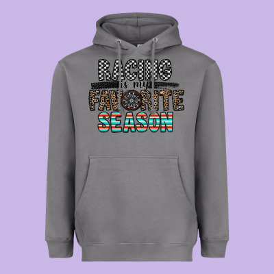 Racing Is My Favorite Season Heavyweight Hoodie Designed By Cowhidedigitalart