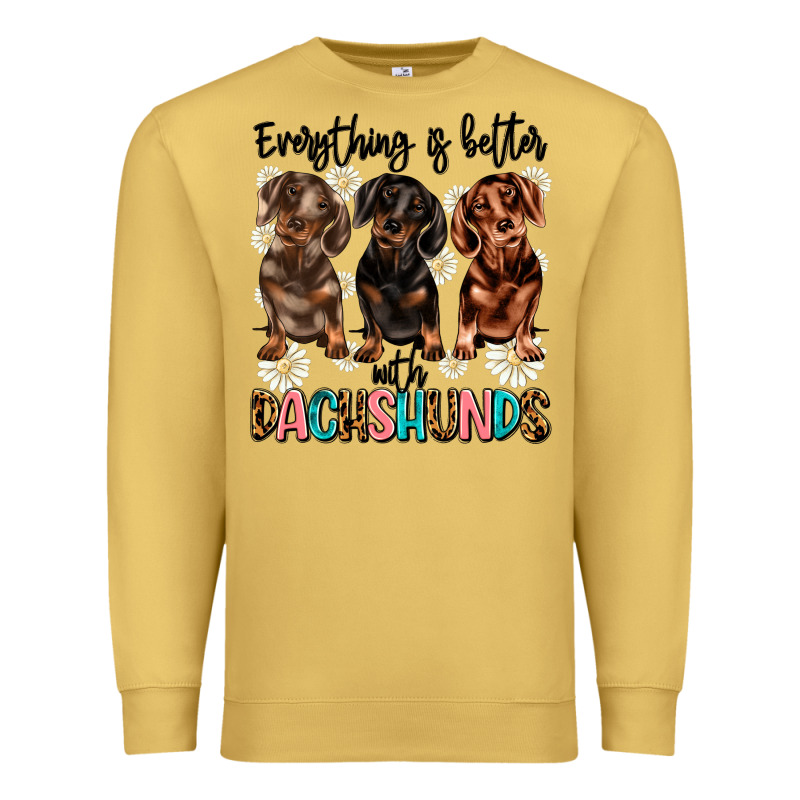 Everything Is Better With Dachshunds Premium Sweatshirt by JahusDesignShop | Teevron