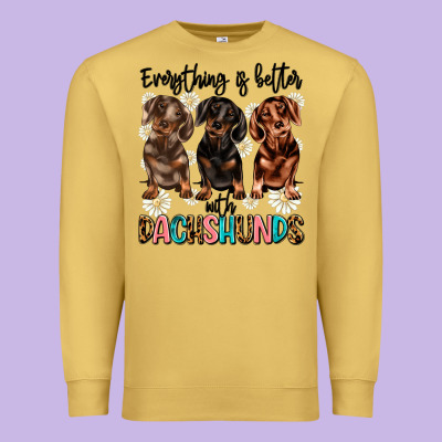Everything Is Better With Dachshunds Premium Sweatshirt Designed By Jahusdesignshop