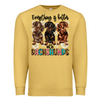 Antique Gold everything is better with dachshunds Premium Sweatshirt - JahusDesignShop