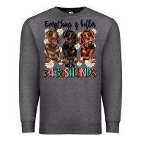 Charcoal Heather everything is better with dachshunds Premium Sweatshirt - JahusDesignShop