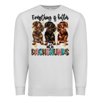 Dove Grey everything is better with dachshunds Premium Sweatshirt - JahusDesignShop