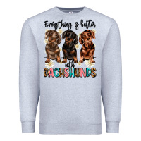 Heather Grey everything is better with dachshunds Premium Sweatshirt - JahusDesignShop
