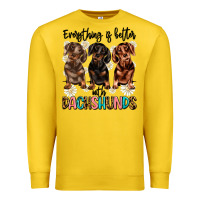 Lemon everything is better with dachshunds Premium Sweatshirt - JahusDesignShop