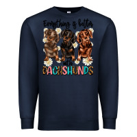 Navy everything is better with dachshunds Premium Sweatshirt - JahusDesignShop