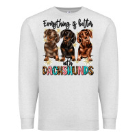 Oatmeal Heather everything is better with dachshunds Premium Sweatshirt - JahusDesignShop