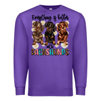 Purple everything is better with dachshunds Premium Sweatshirt - JahusDesignShop