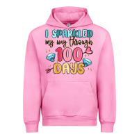 Fuchsia Pink i sparkled my way through 100 days Urban Hoodie - MaliasSmallBusiness
