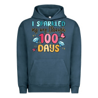 Pigment Midnight Navy i sparkled my way through 100 days Urban Hoodie - MaliasSmallBusiness