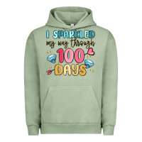 Pigment Oil Green i sparkled my way through 100 days Urban Hoodie - MaliasSmallBusiness