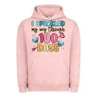 Pigment Salmon i sparkled my way through 100 days Urban Hoodie - MaliasSmallBusiness