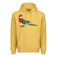 Antique Gold Rosella Bird Premium Hoodie - LillyAllenDesigns