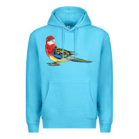 Ocean Blue Rosella Bird Premium Hoodie - LillyAllenDesigns