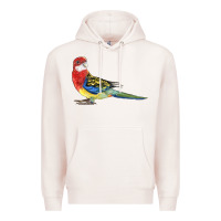 Pale Pink Rosella Bird Premium Hoodie - LillyAllenDesigns