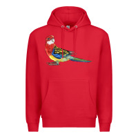 Red Rosella Bird Premium Hoodie - LillyAllenDesigns