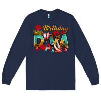 Navy birthday diva Long Sleeve Tee - RanaPortraitStore