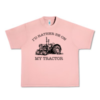 Salmon I D Rather Be On My Tractor Urban Heavy Tee - Bettercallsaul
