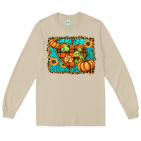 Mushroom fall pumpkins and sunflowers heart Long Sleeve Tee - BarkalooDesign