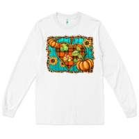 White fall pumpkins and sunflowers heart Long Sleeve Tee - BarkalooDesign