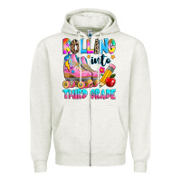 Oatmeal Heather rolling into third grade Zipper Hoodie - texasbilliewilder
