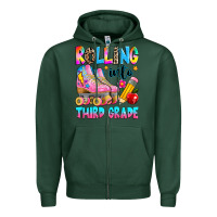 Sports Green rolling into third grade Zipper Hoodie - texasbilliewilder
