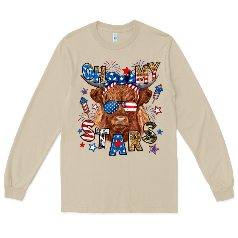 Oh My Stars Highland Cow Long Sleeve Tee by RanaPortraitStore | Teevron
