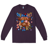 Plum oh my stars highland cow Long Sleeve Tee - RanaPortraitStore