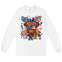 White oh my stars highland cow Long Sleeve Tee - RanaPortraitStore