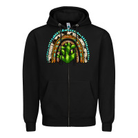 Black western cactus rainbow Zipper Hoodie - Zillion Design Studio