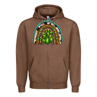 Chestnut western cactus rainbow Zipper Hoodie - Zillion Design Studio