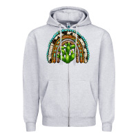 Heather Grey western cactus rainbow Zipper Hoodie - Zillion Design Studio