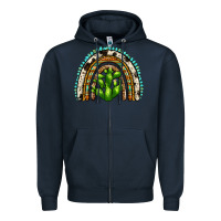 Navy western cactus rainbow Zipper Hoodie - Zillion Design Studio