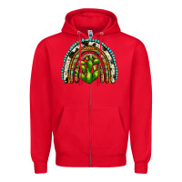 Red western cactus rainbow Zipper Hoodie - Zillion Design Studio
