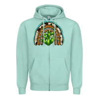 Seafoam western cactus rainbow Zipper Hoodie - Zillion Design Studio