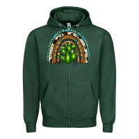 Sports Green western cactus rainbow Zipper Hoodie - Zillion Design Studio
