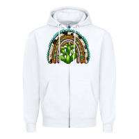 White western cactus rainbow Zipper Hoodie - Zillion Design Studio
