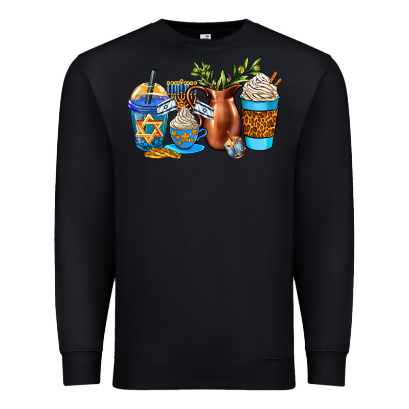 Hannukah Coffee Cups Premium Sweatshirt by AdoDesignShop | Teevron