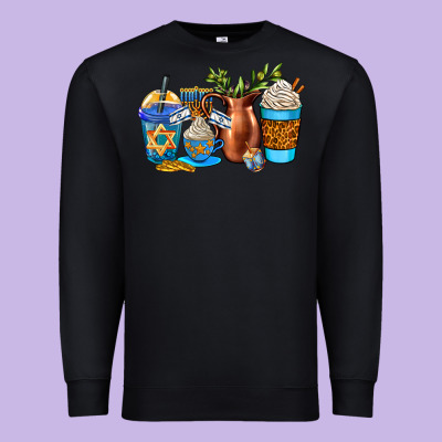 Hannukah Coffee Cups Premium Sweatshirt Designed By Adodesignshop