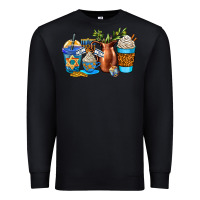Black hannukah coffee cups Premium Sweatshirt - AdoDesignShop