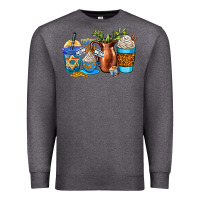Charcoal Heather hannukah coffee cups Premium Sweatshirt - AdoDesignShop