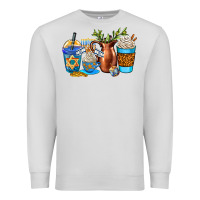 Dove Grey hannukah coffee cups Premium Sweatshirt - AdoDesignShop