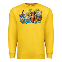 Lemon hannukah coffee cups Premium Sweatshirt - AdoDesignShop