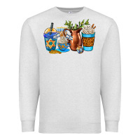 Oatmeal Heather hannukah coffee cups Premium Sweatshirt - AdoDesignShop