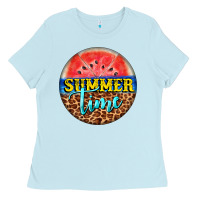 Baby Blue summer time watermelon Ladies Tee - BarkalooDesign