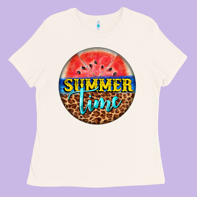 Summer Time Watermelon Ladies Tee Designed By Barkaloodesign