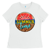 White summer time watermelon Ladies Tee - BarkalooDesign