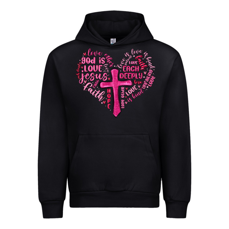 Jesus Is Love Heart Cross Valentines Day Urban Hoodie by MaliasSmallBusiness | Teevron