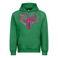 Emerald jesus is love heart cross valentines day Urban Hoodie - MaliasSmallBusiness