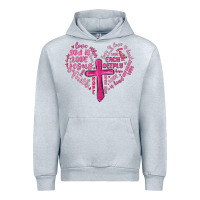 Heather Grey jesus is love heart cross valentines day Urban Hoodie - MaliasSmallBusiness
