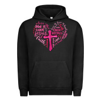 Pigment Black jesus is love heart cross valentines day Urban Hoodie - MaliasSmallBusiness